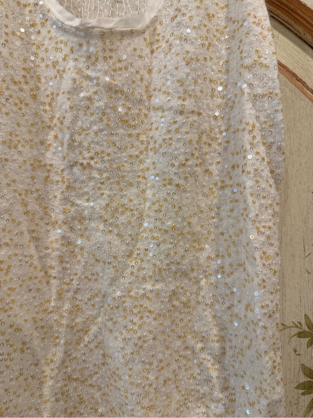 J.Crew cream sequin knit wool sweater tank size XS - Picture 10 of 13